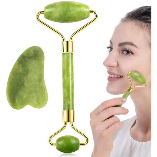 Jade Roller and Gua Sha Stone Anti Aging Natural Stone