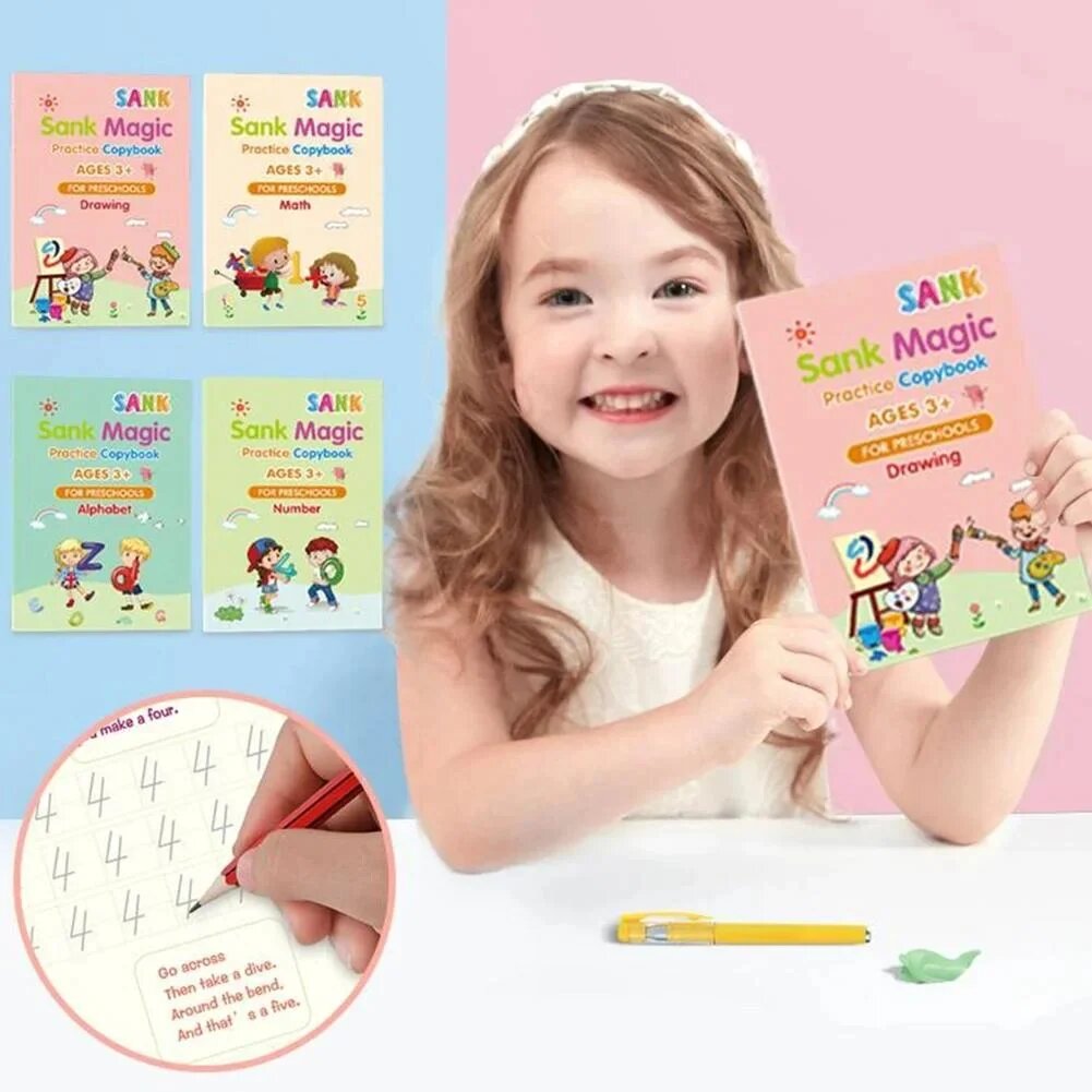 MagicBook™ | Kids Practice Copybook Set (4Pcs/Set)