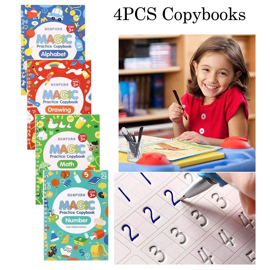 MagicBook™ | Kids Practice Copybook Set (4Pcs/Set)