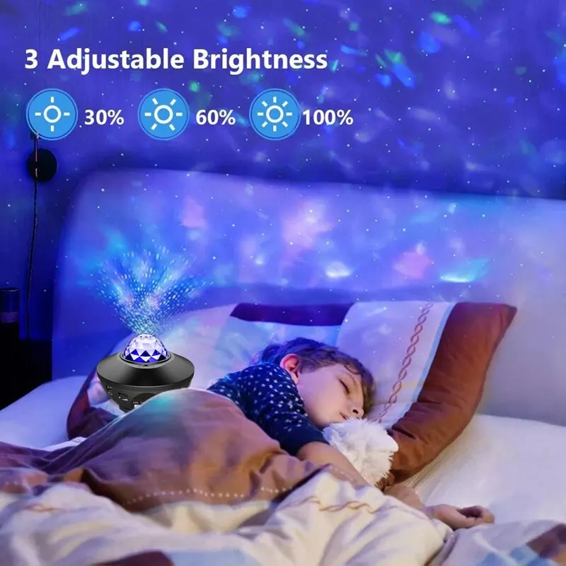 Starry Projector Galaxy Night Light with Ocean Wave Music Speaker Sky Light Projector