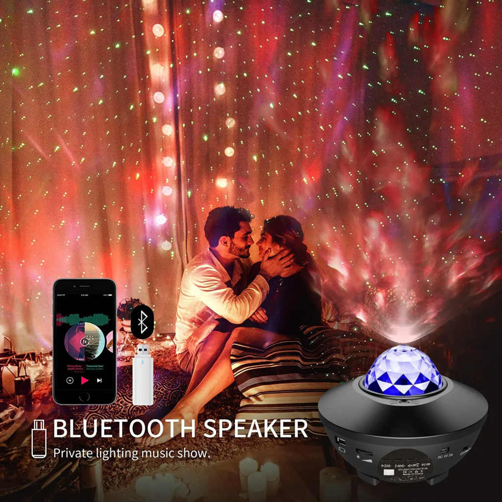 Starry Projector Galaxy Night Light with Ocean Wave Music Speaker Sky Light Projector