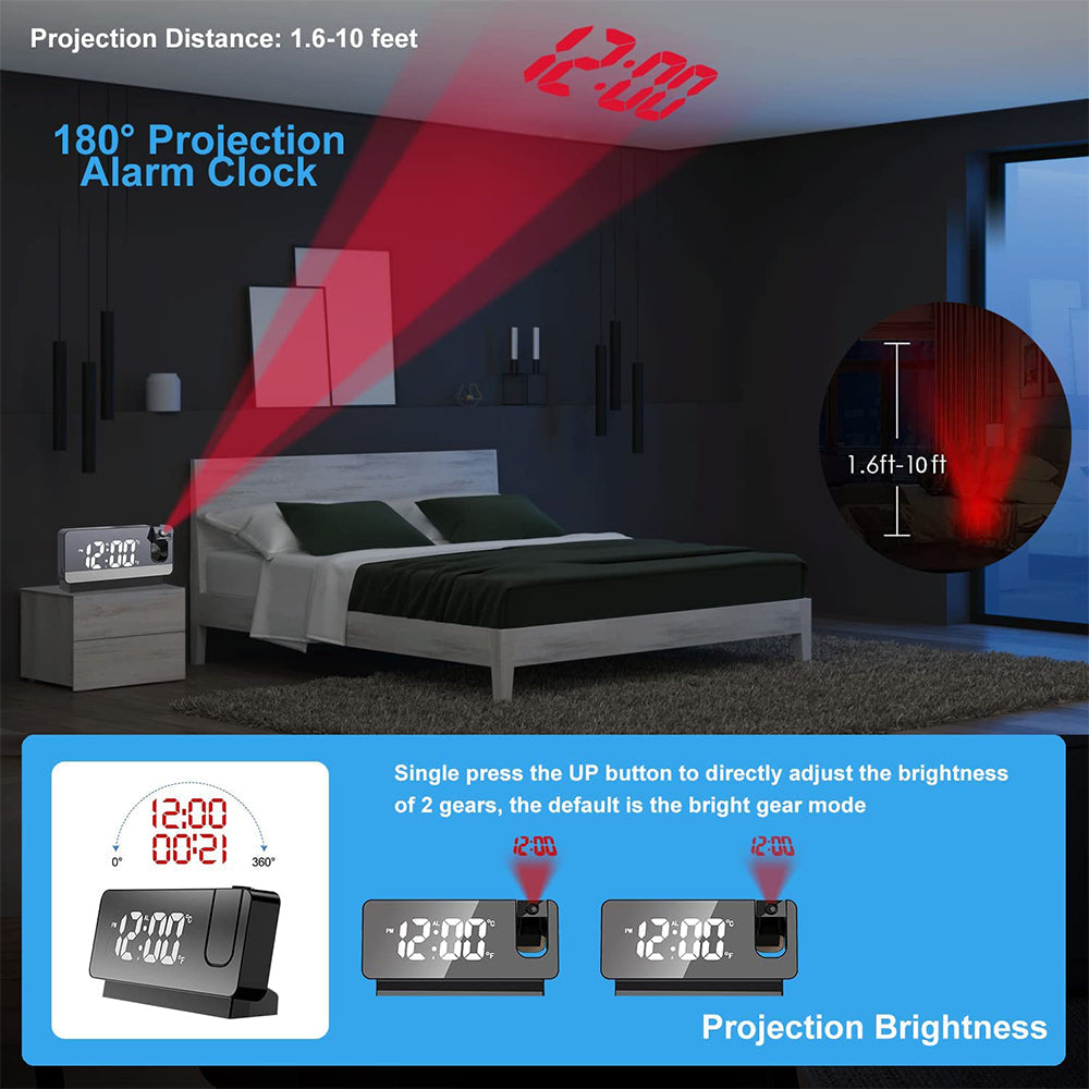 LED Digital Projection Alarm Clock Electronic Alarm Clock