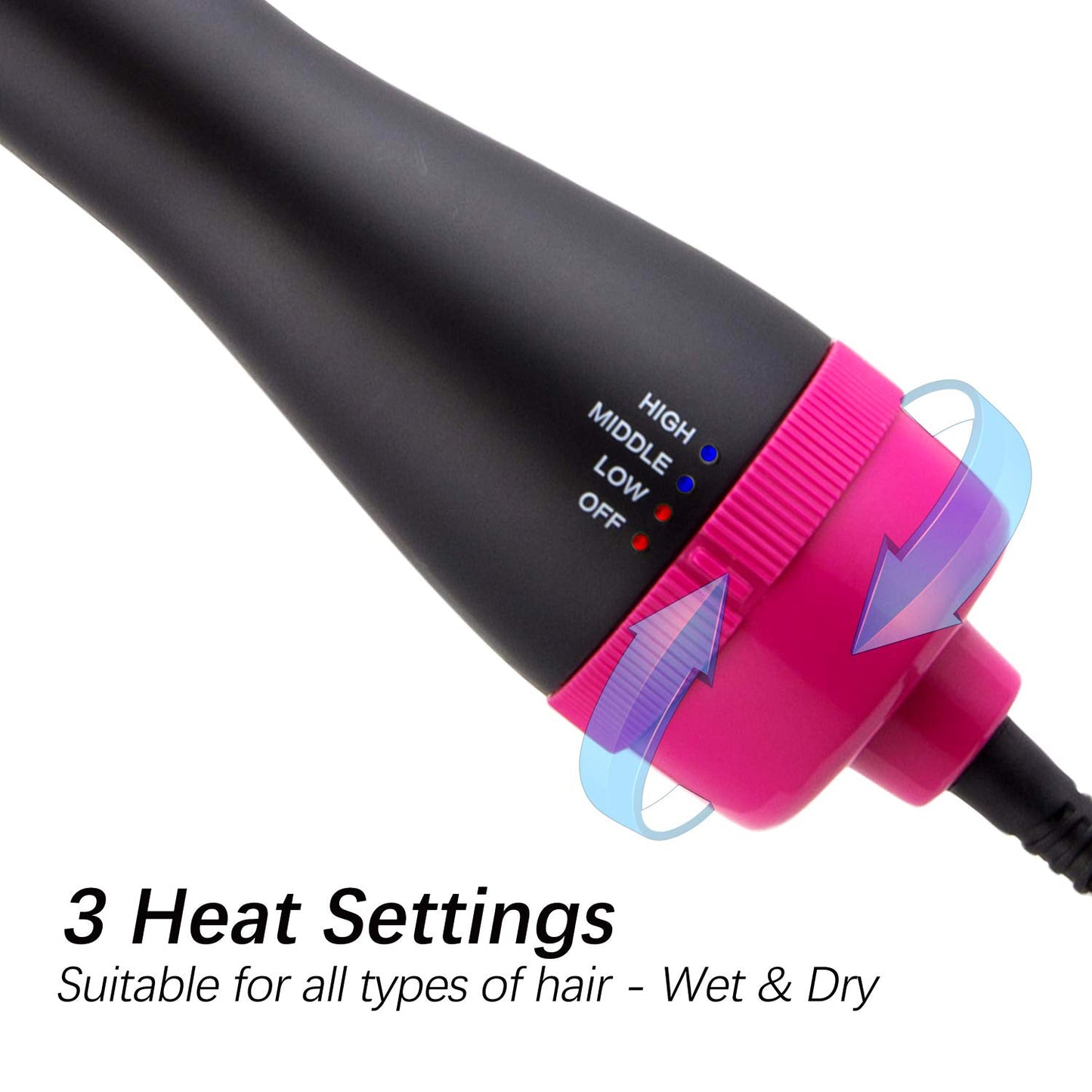 3 IN 1 HAIR BRUSH (HAIR DRYER, HAIR STRAIGHTENER & HAIR CURLER)