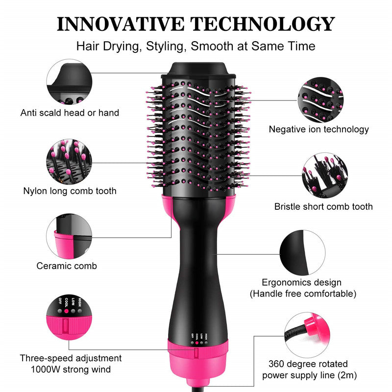 3 IN 1 HAIR BRUSH (HAIR DRYER, HAIR STRAIGHTENER & HAIR CURLER)